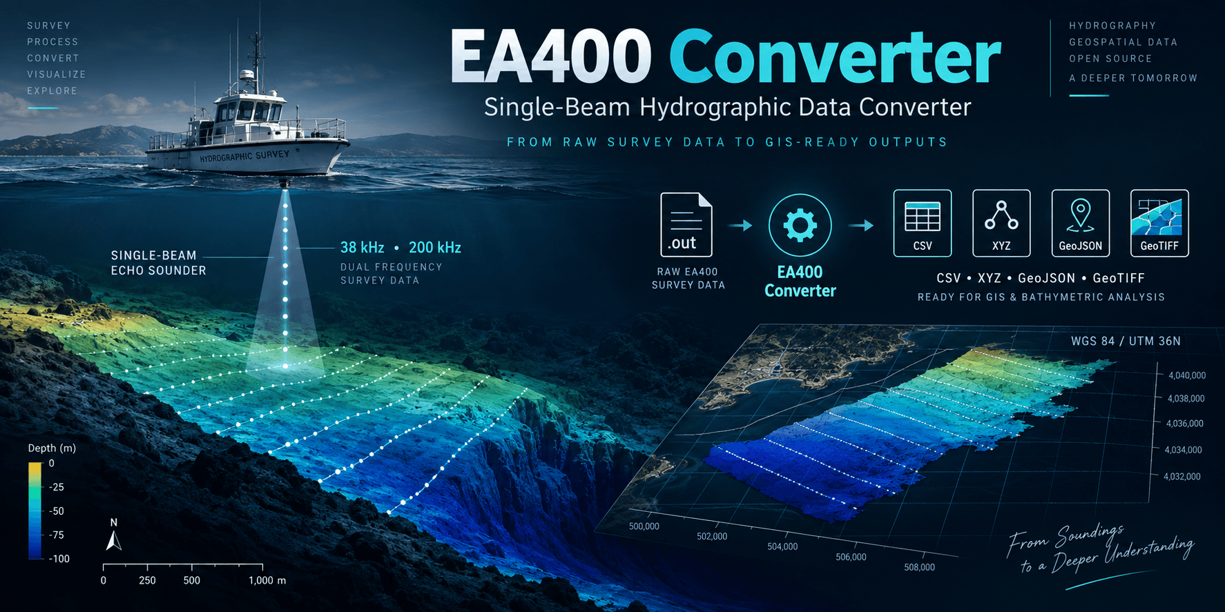 EA400 Hydrographic Data Processor & Bathymetric Modeler project screenshot - 1/2